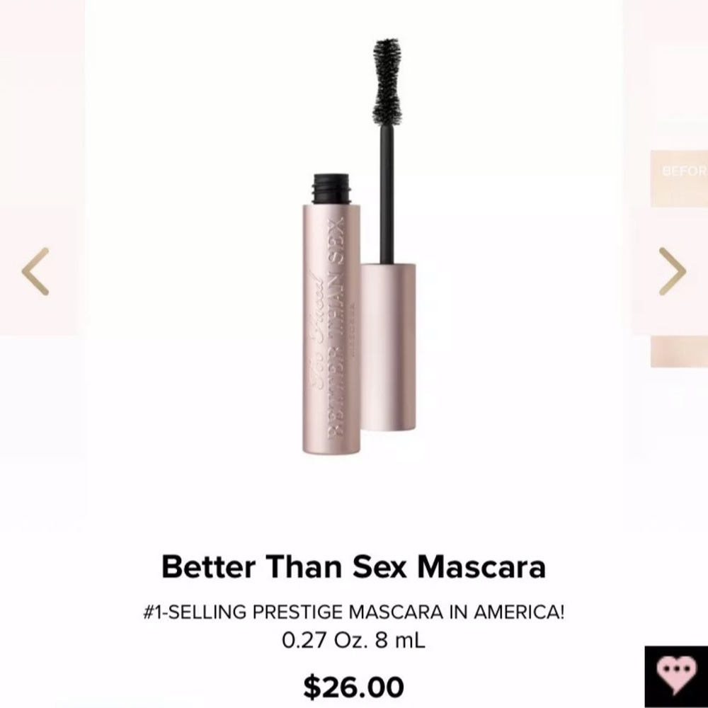 Too Faced Better Than Sex Mascara New in Box